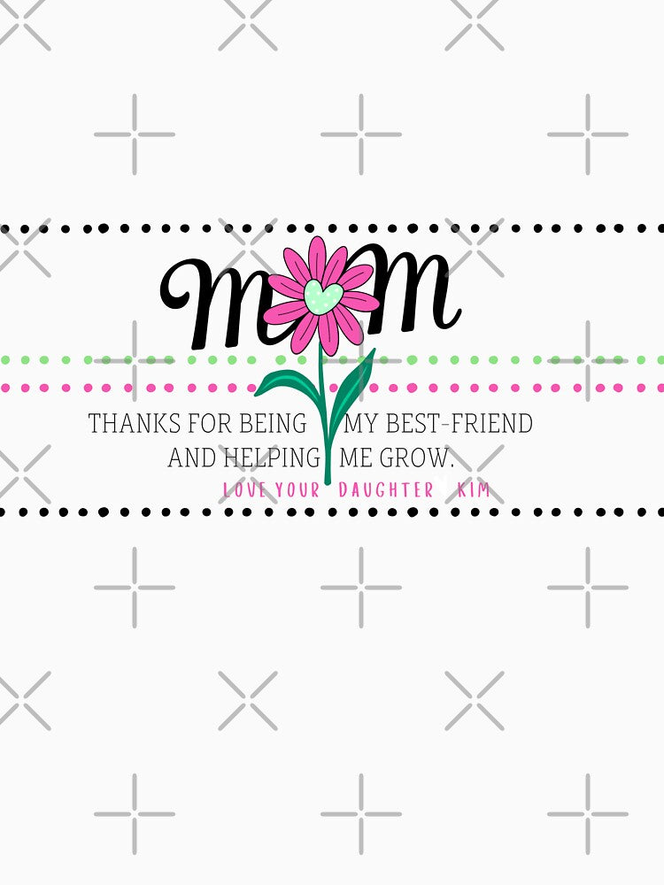 Custom Mother’s Day Design – Add Any Name – Pink Flower Art by CashOutLater Co.