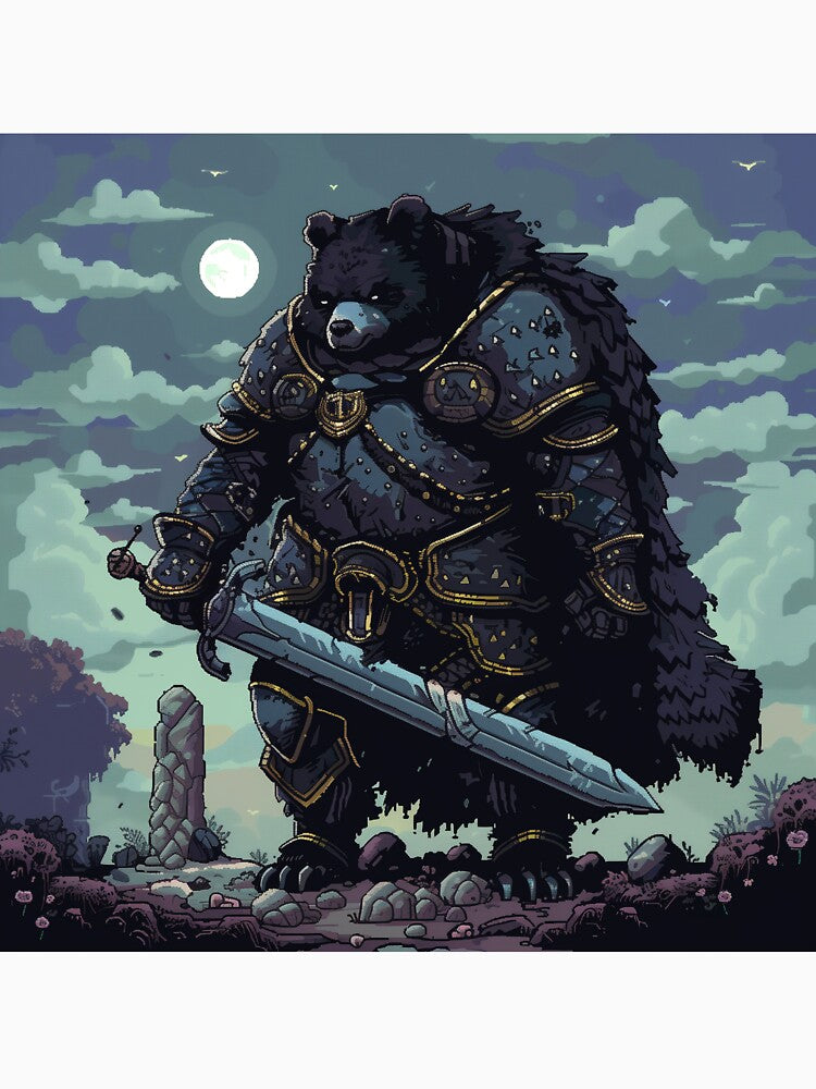 Black Bear Pixel Knight by Kaos-Bit