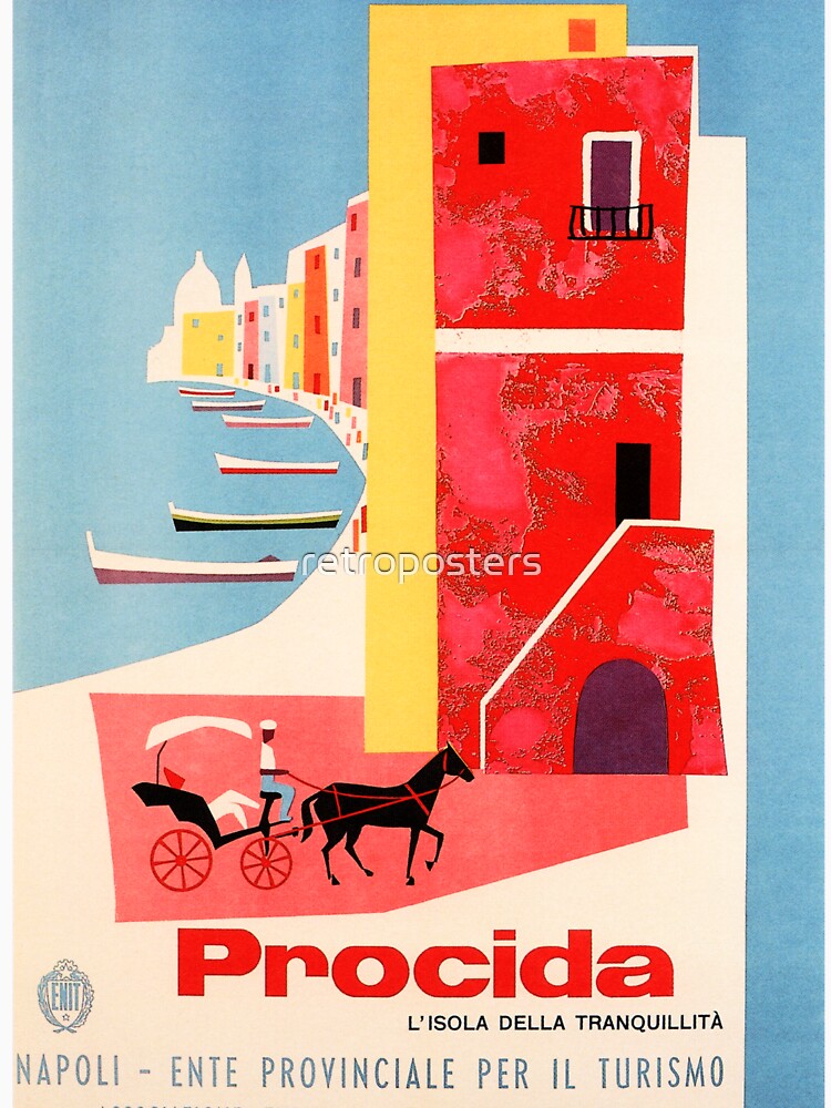 PROCIDA Coast of Naples Southern Italy Vintage Italian Travel Advertising Poster by retroposters