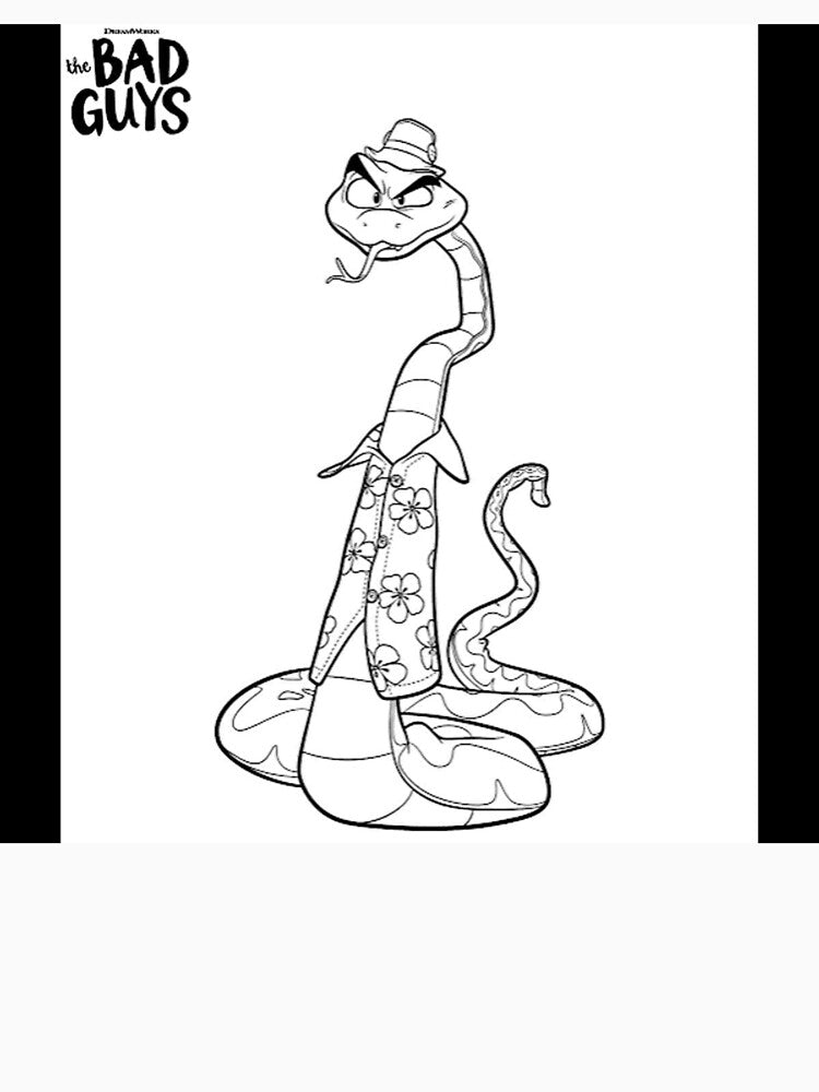 Copy of “The Bad Guys Cartoon Coloring Page – Funny Animal Gang Illustration -Snake by EssentialsWear