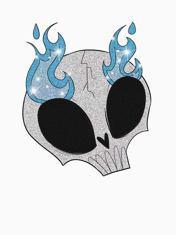 Blue Fire Skull by gross-girl99