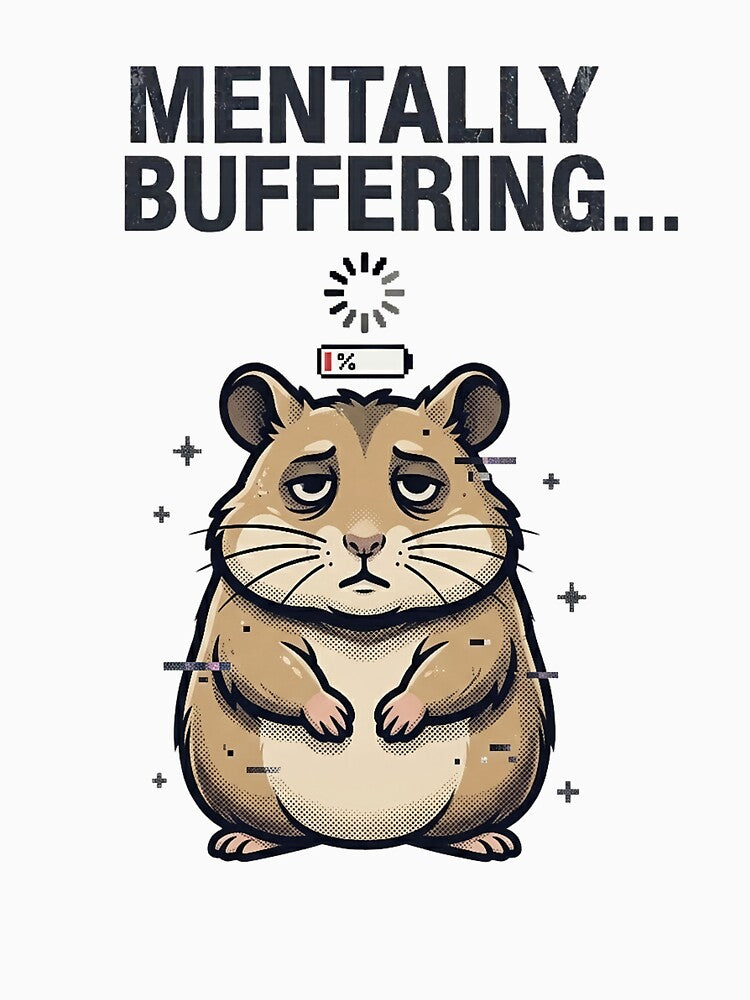 Mentally Buffering Hamster Tee – Alt Meme Stickers by ZyxDes