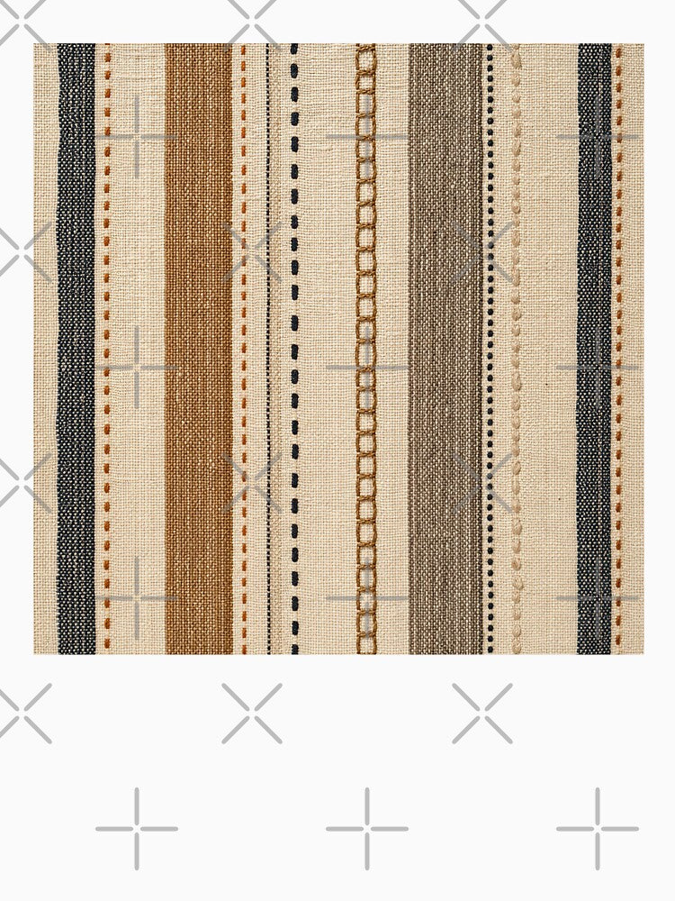 Rustic Woven Artisan Stripes Textile by frumixart