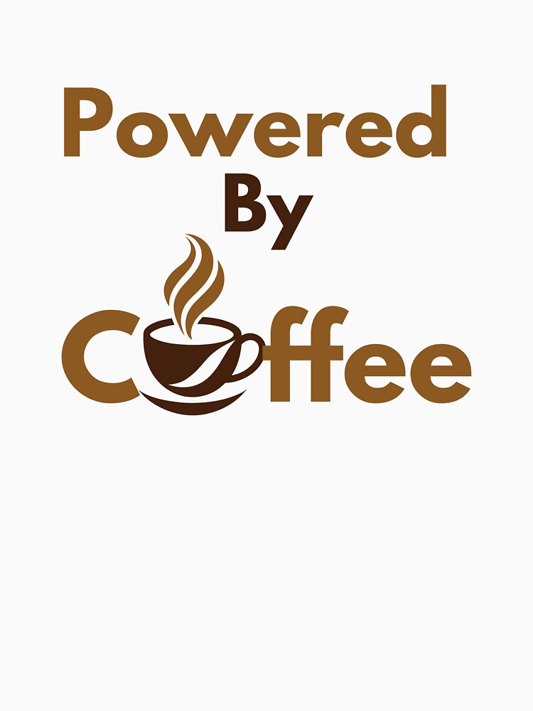 Funny Coffee Lover Sticker – Powered By Coffee Quote for Caffeine Addicts & Espresso Fans by JoyC Design Hub