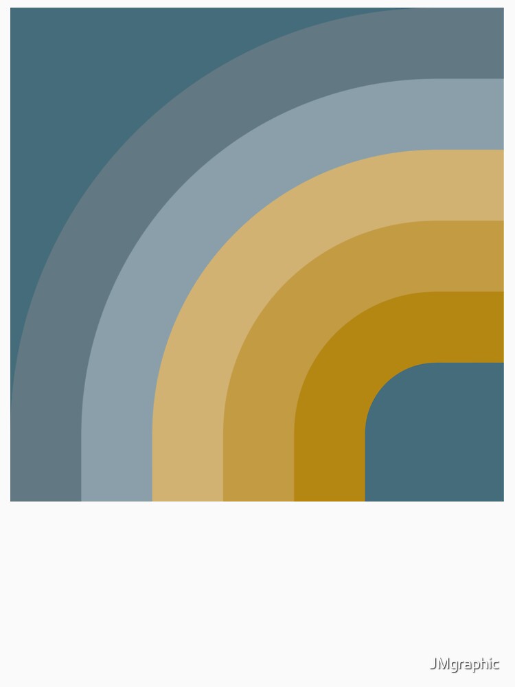 Mid Century Modern Rainbow - Mustard Gold Green and Dusty Blue by JMgraphic