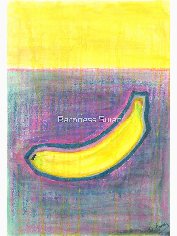 Psychedelic Banana Pop Art | Yellow Banana on Purple Blue Pink | Warhol Inspired Oil Painting by BlueberrySwan