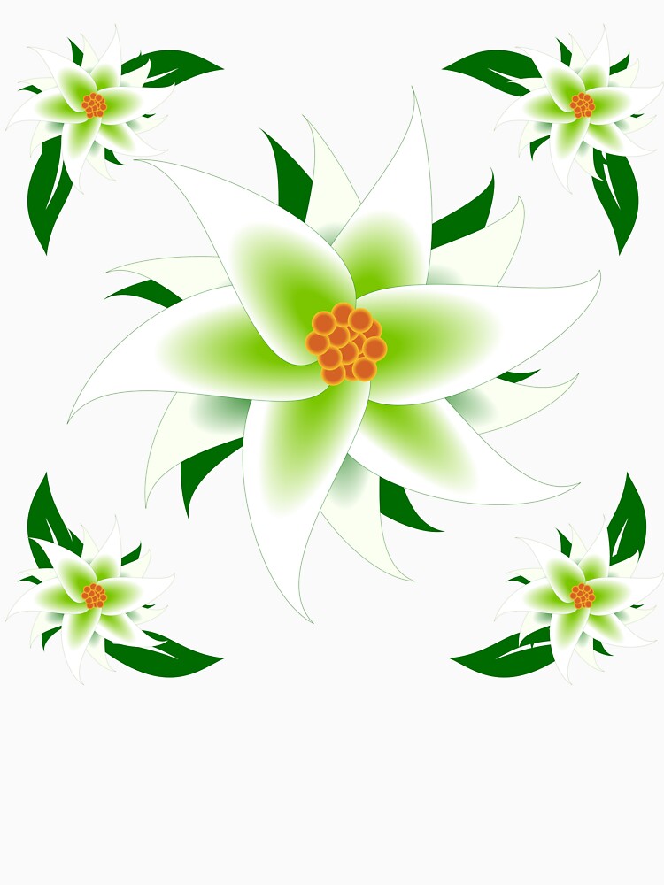 Green and White Flower Frame by Risa-C