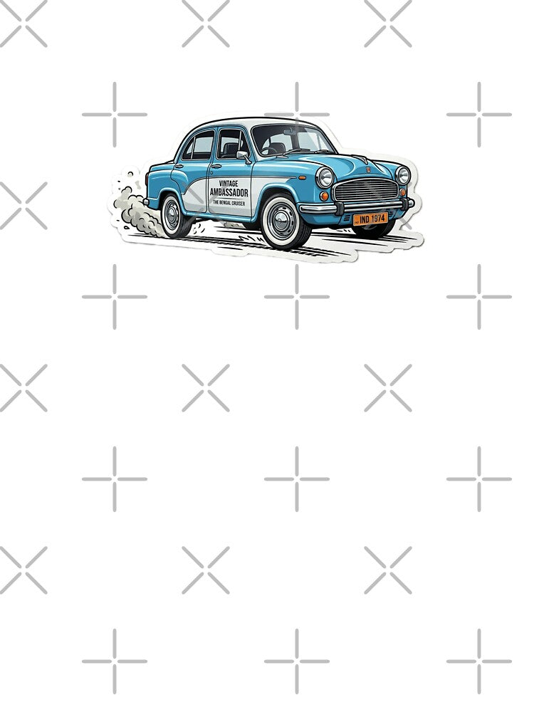 Vintage Ambassador: The Bengal Cruiser Sticker by Suyashjadhav