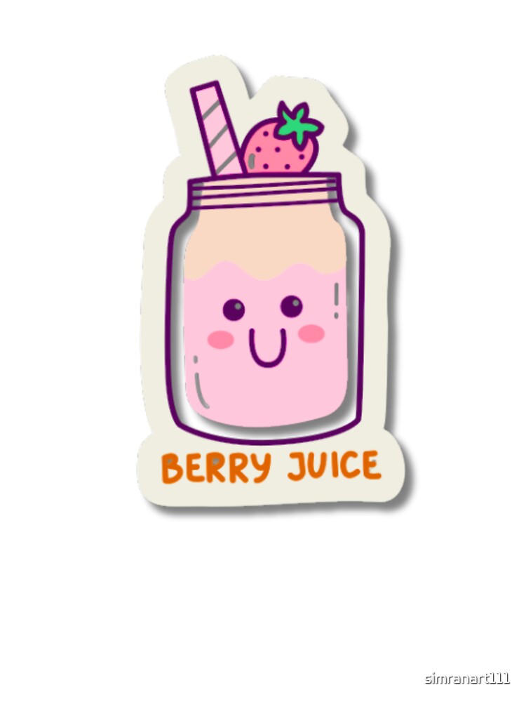 Kawaii Berry Juice Smoothie Jar. by simranart111