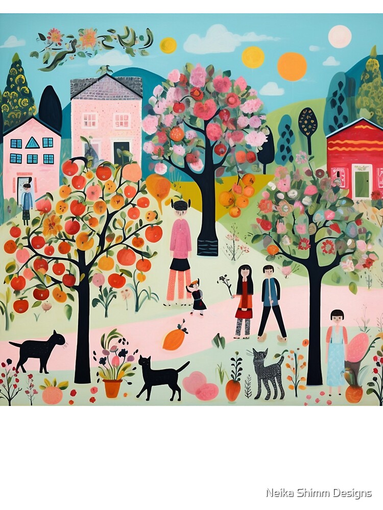 Folk Art Orchard Village by Neika Shimm Designs