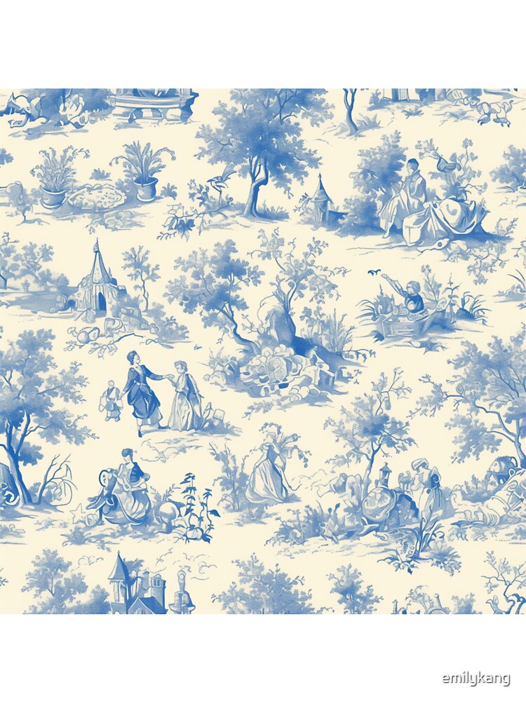 Blue French fabric pattern 001 by emilykang