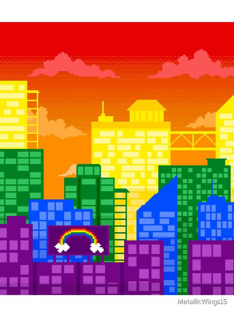Pixel Gay Pride City by MetallicWings15
