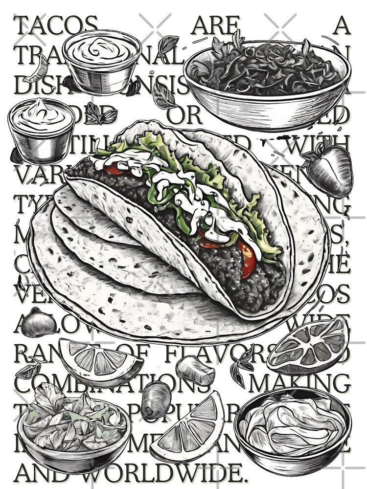 Tacos vintage sketch by CallisC Arts ⭐⭐⭐⭐⭐ by CallisC-Arts
