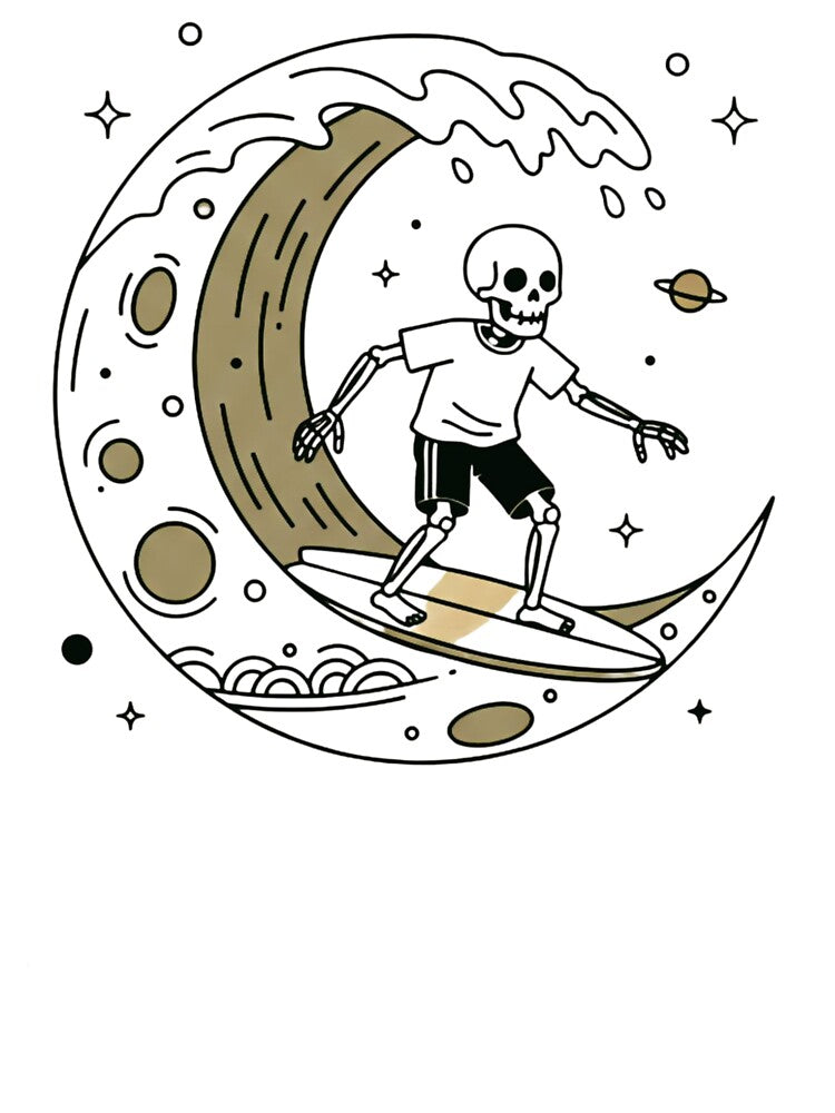 SURFER | Minimalist Skeleton Streetwear Art by DEADLINE.