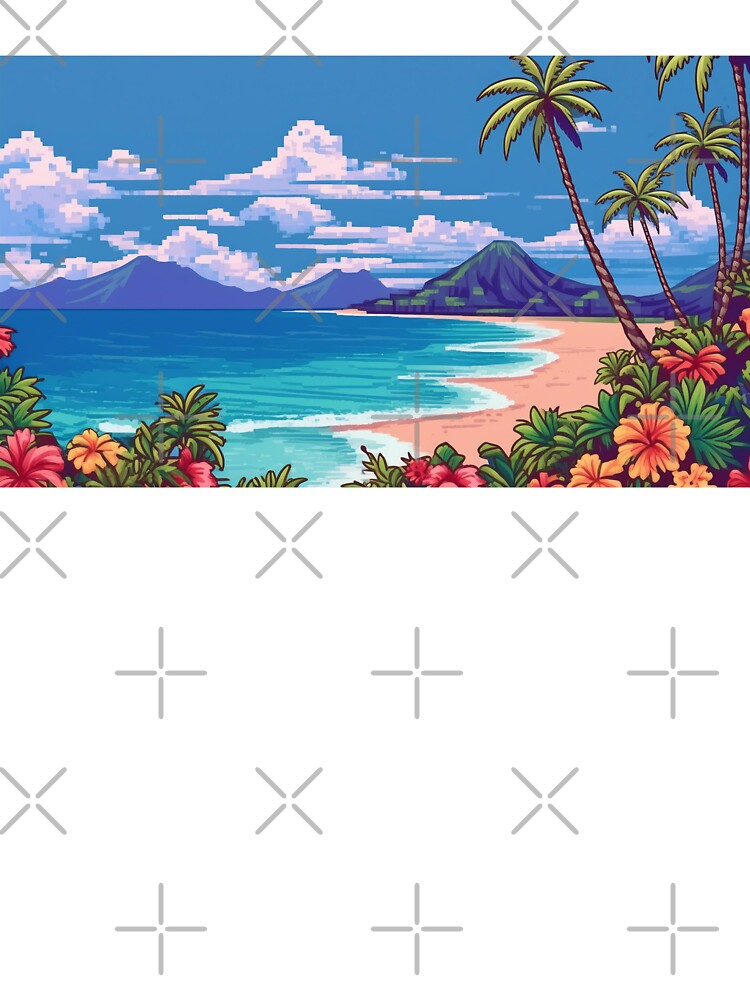 Island Pixel Art Beautiful Landscape by ilomuilo