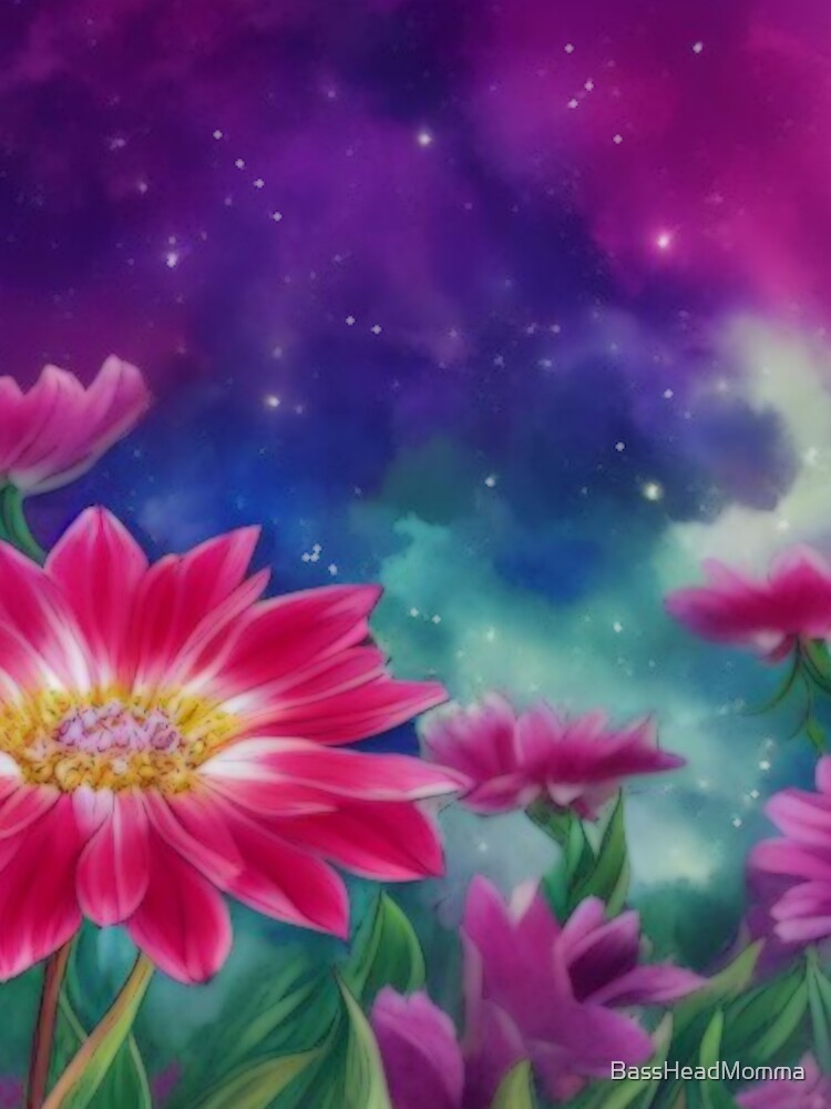 Soft Floral Starry Sky Watercolor No 5 by StephanieBrock