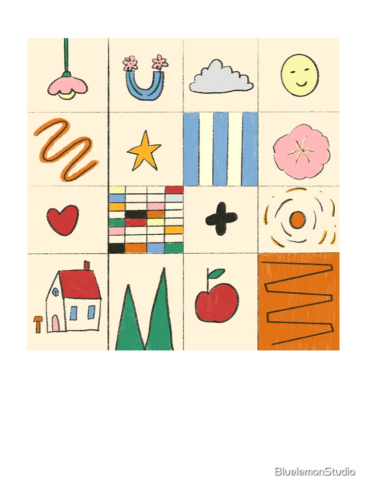 Cute Illustrated Icon Pattern | Everyday Objects by BluelemonStudio