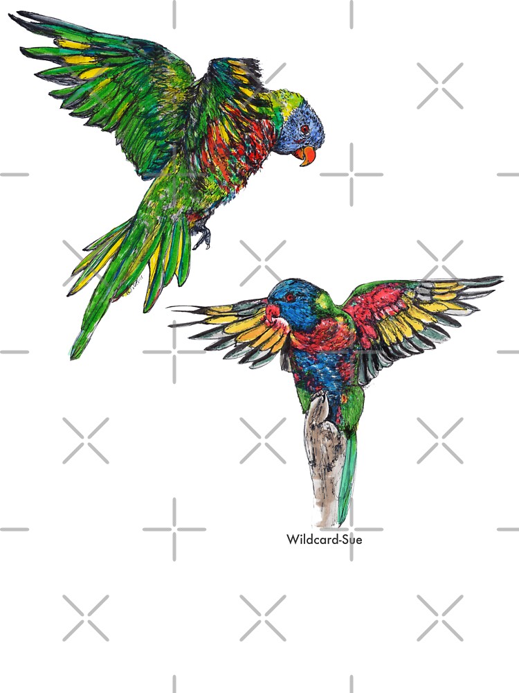Alina and Delilah the Lorikeets by Wildcard-Sue