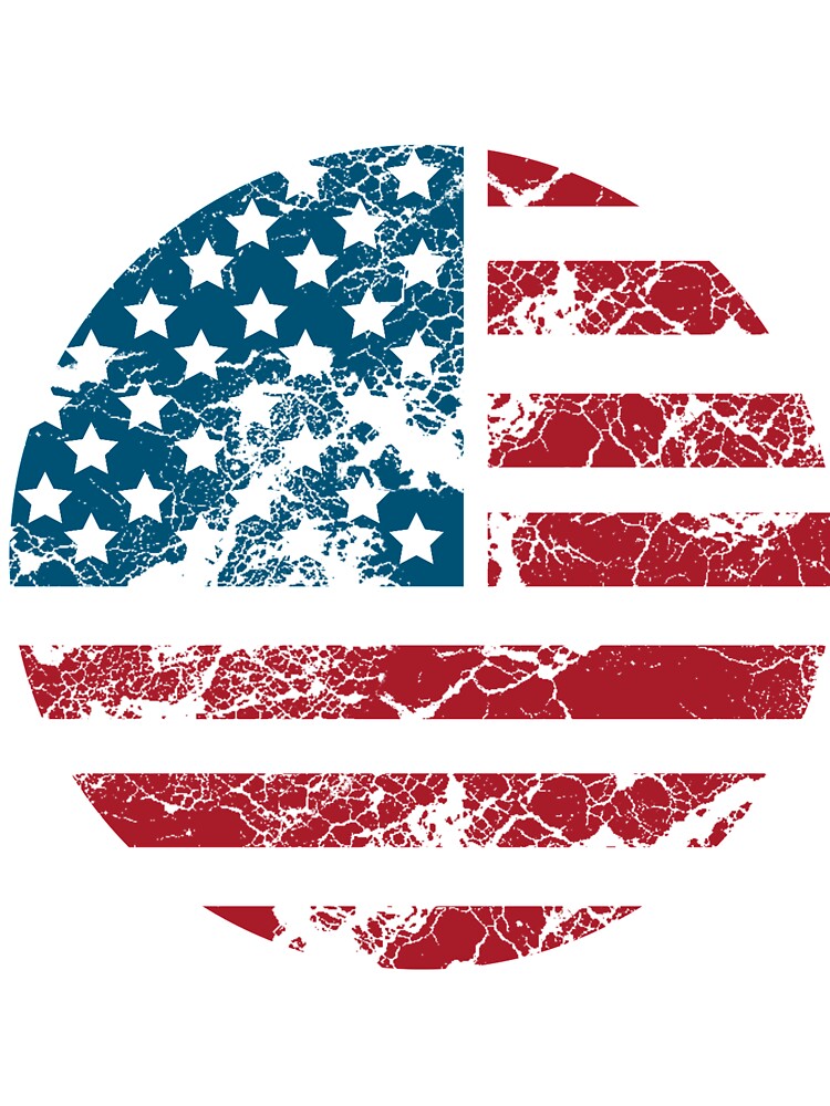 Round USA Flag T-Shirt for Men and Women by AllStarMerch