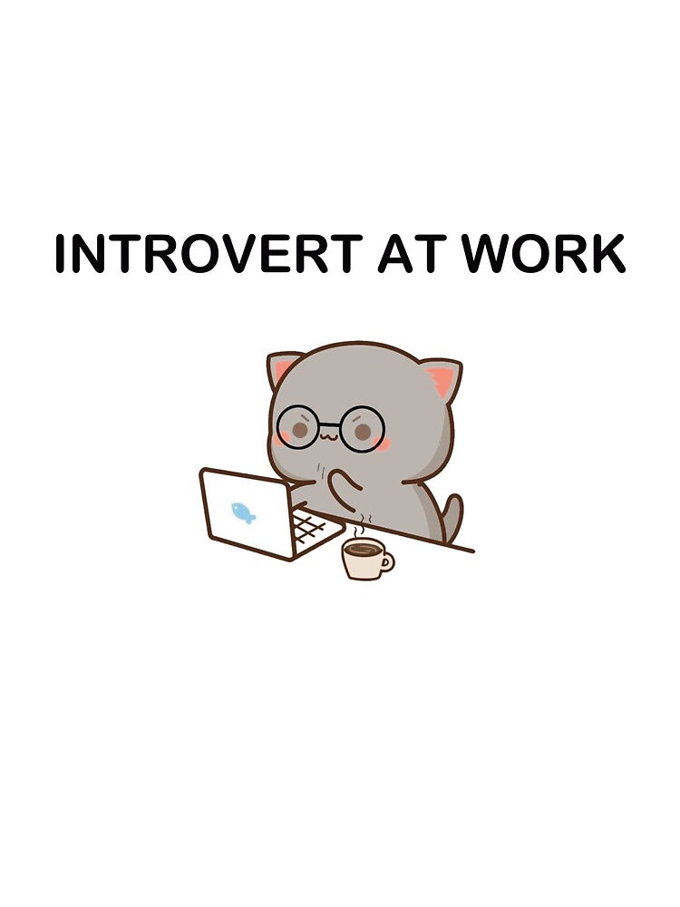 Introvert At Work Cat by firepig102