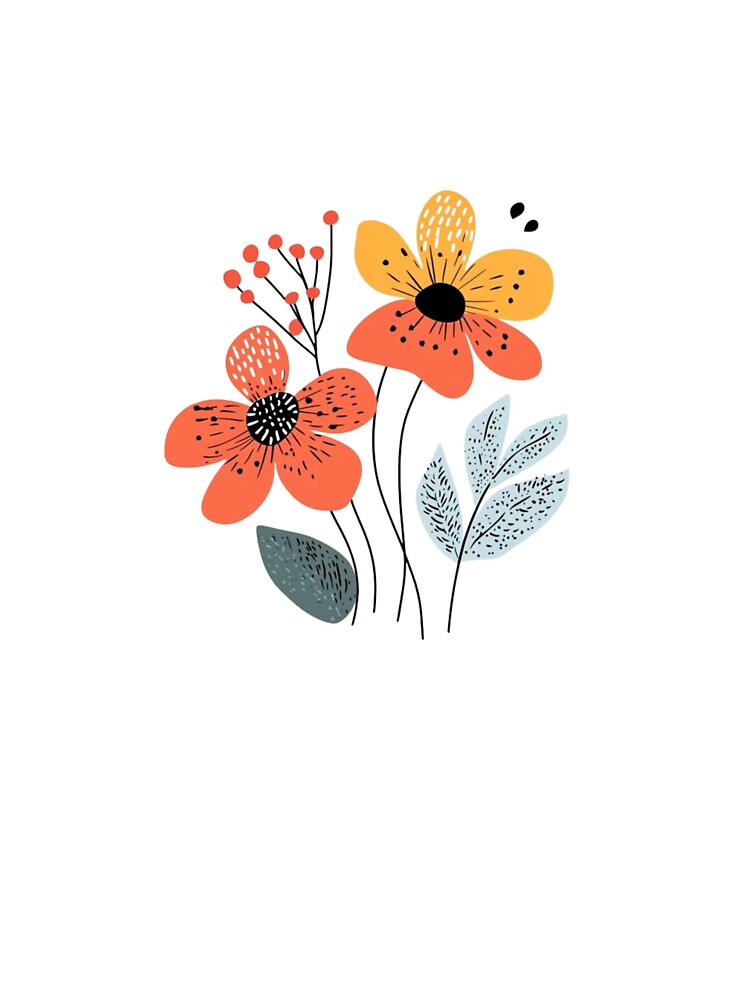 Retro Bloom – Minimal Flower Design by PicklersAnon