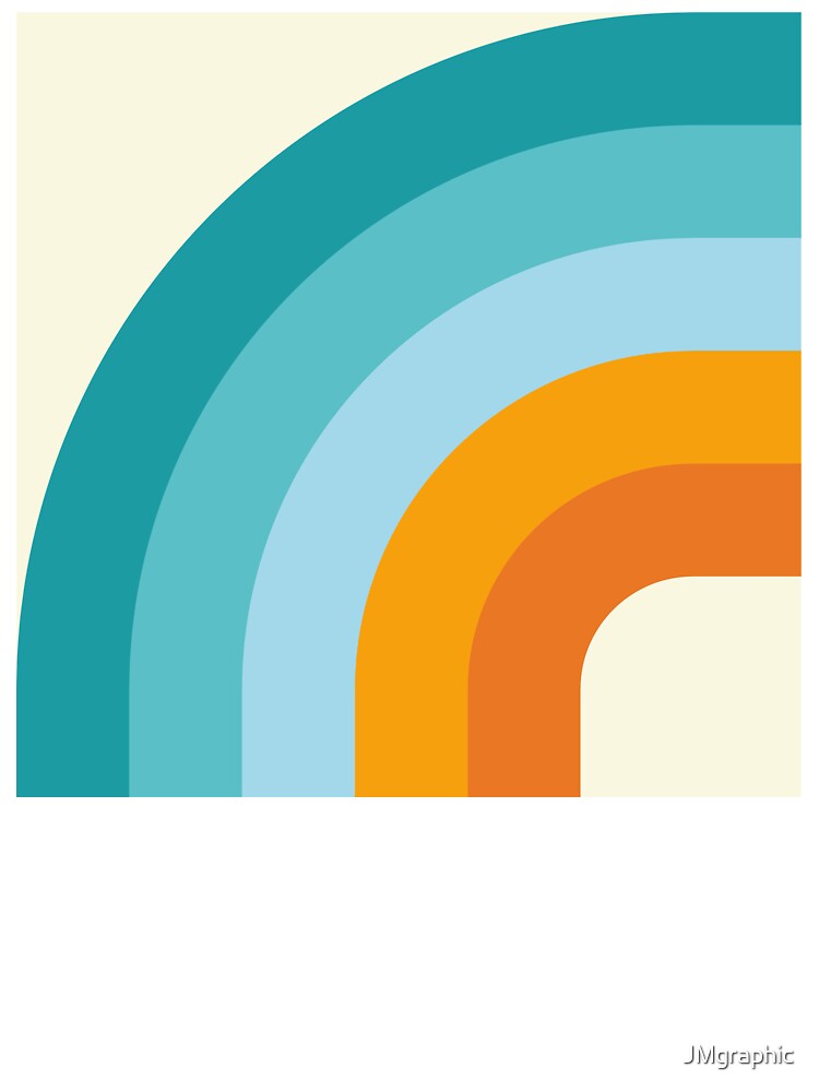 Mid Century Modern Rainbow - Turquoise blue and Orange by JMgraphic