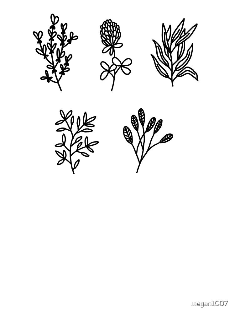 black and white plant sticker pack 2 by megan1007