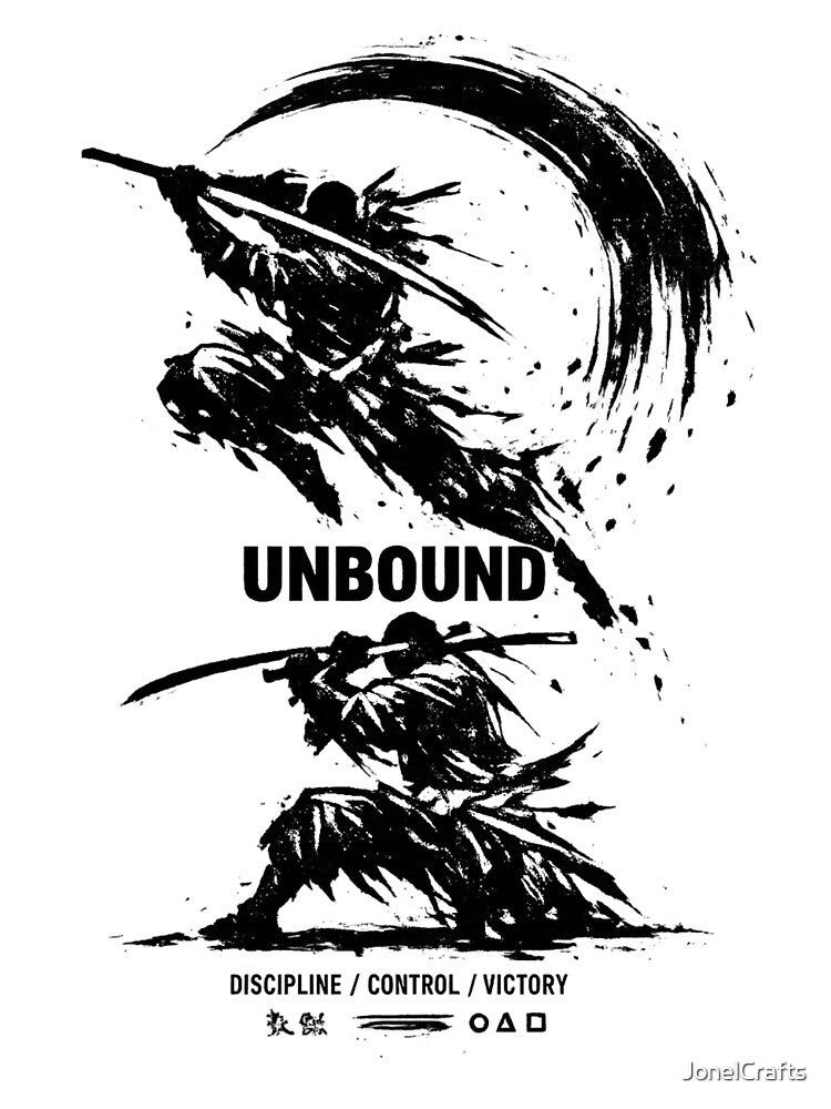 UNBOUND Samurai Combat Streetwear Shirt – Abstract Martial Arts Graphic Tee by JonelCrafts