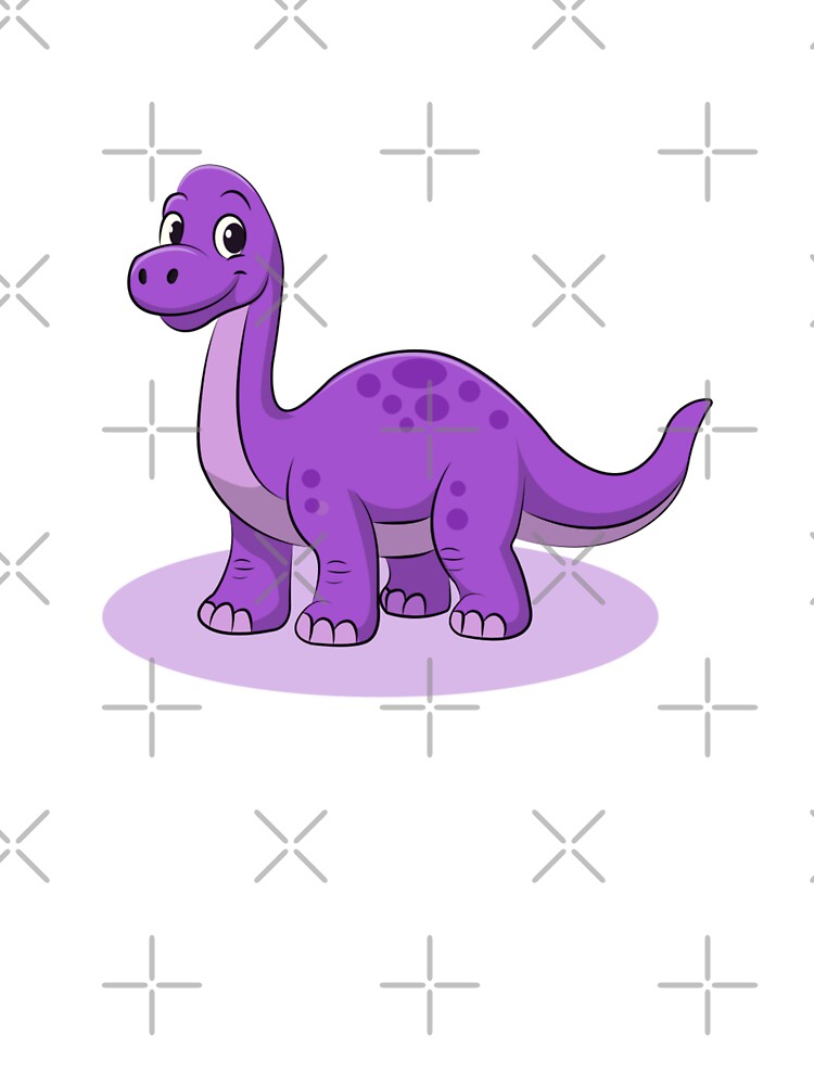 Cute Purple Spotted Sauropod Dinosaur Cartoon by LunaPixelStudio