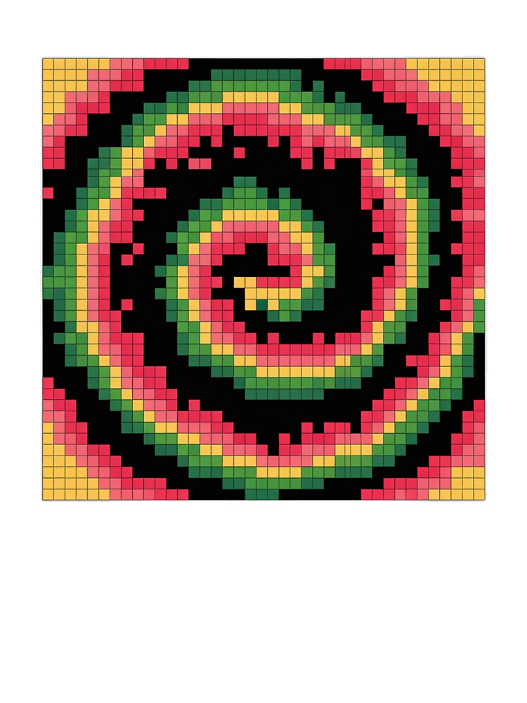 Retro Pixel Art Swirling Tie Dye Pattern by Bloomkept