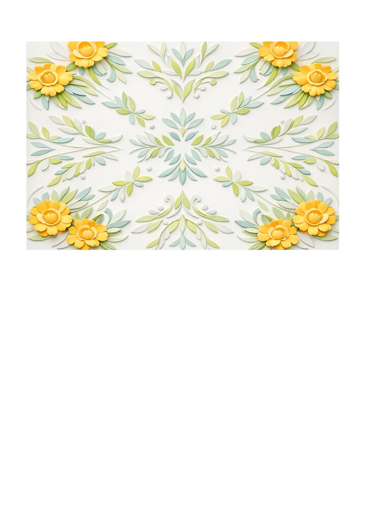Elegant Spring Floral Pattern – Yellow Flowers & Soft Botanical Leaves by Colorshow-relax