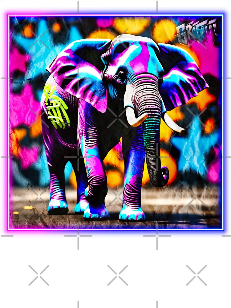 Graffiti style elephant by Drone-tees