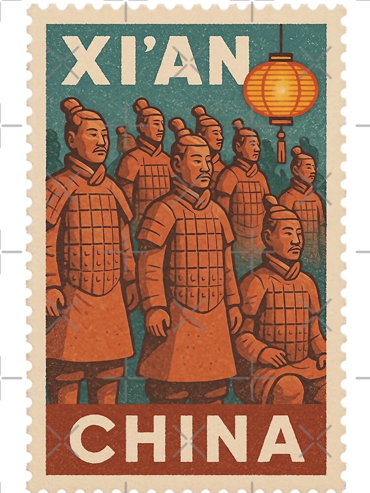 Authentic Vintage Xi'an China Stamp | Classic Asian Travel Postage | Retro Collectible Stamp Design | Historical Cultural Souvenir Illustration by PaintedPixels01