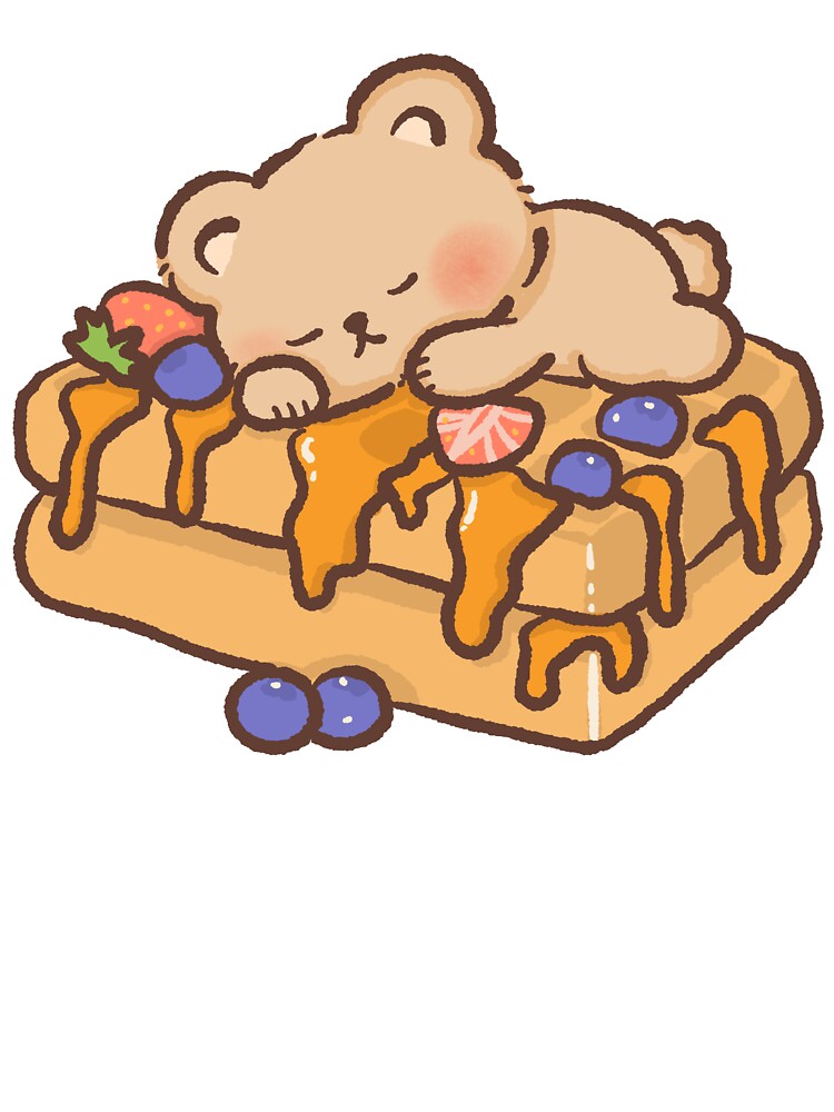 Sleeping Bear on Waffle Illustration by NadirJArt