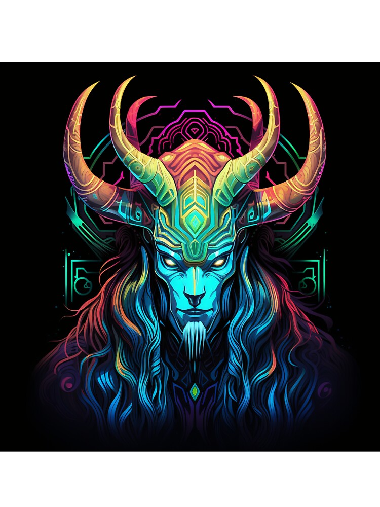 Goat God Neon Pop Art 1 by AstroRisq