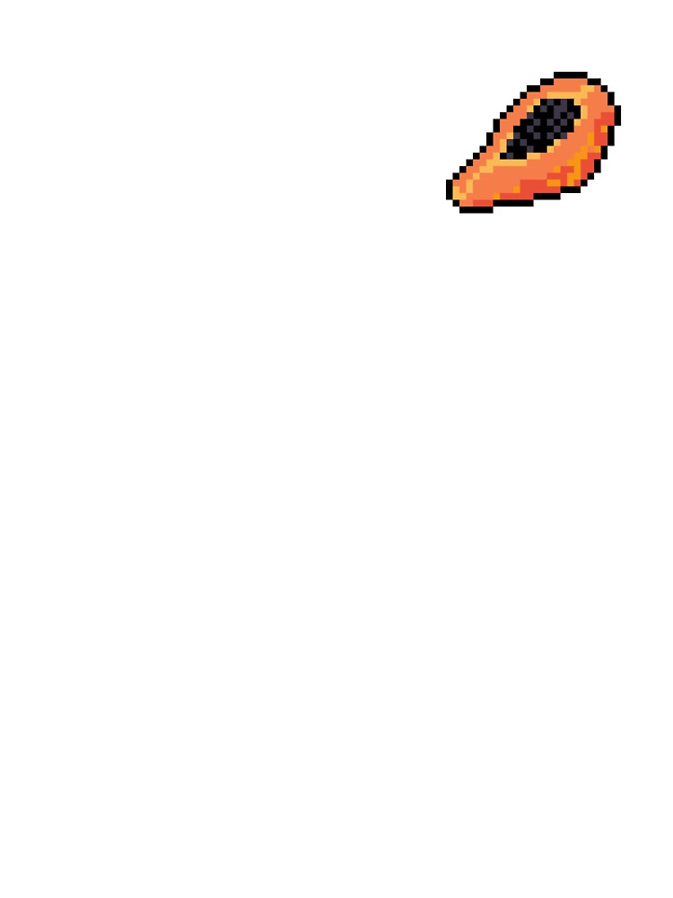 Pixel Papaya Slice - pixel food art by LittleFoodShop