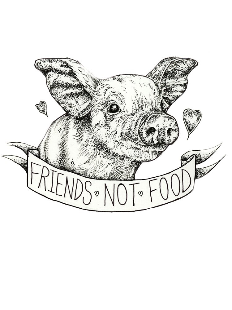 Friends Not Food Vegan Piglet by amyhey