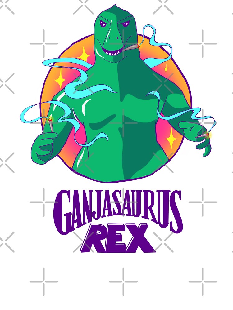 Ganjasaurus Rex in colour! Vaporwave 80s sparkle design! by elflovesyou