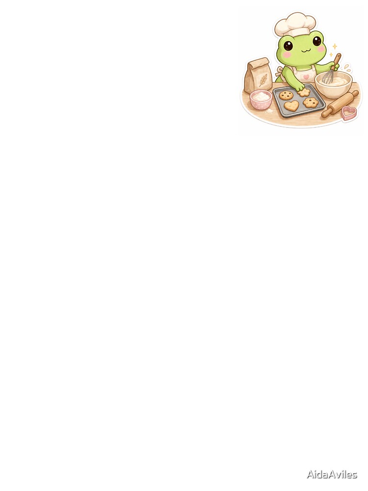 Kawaii Frog Baking Cookies | Cute Baking Frog Sticker by AidaAviles
