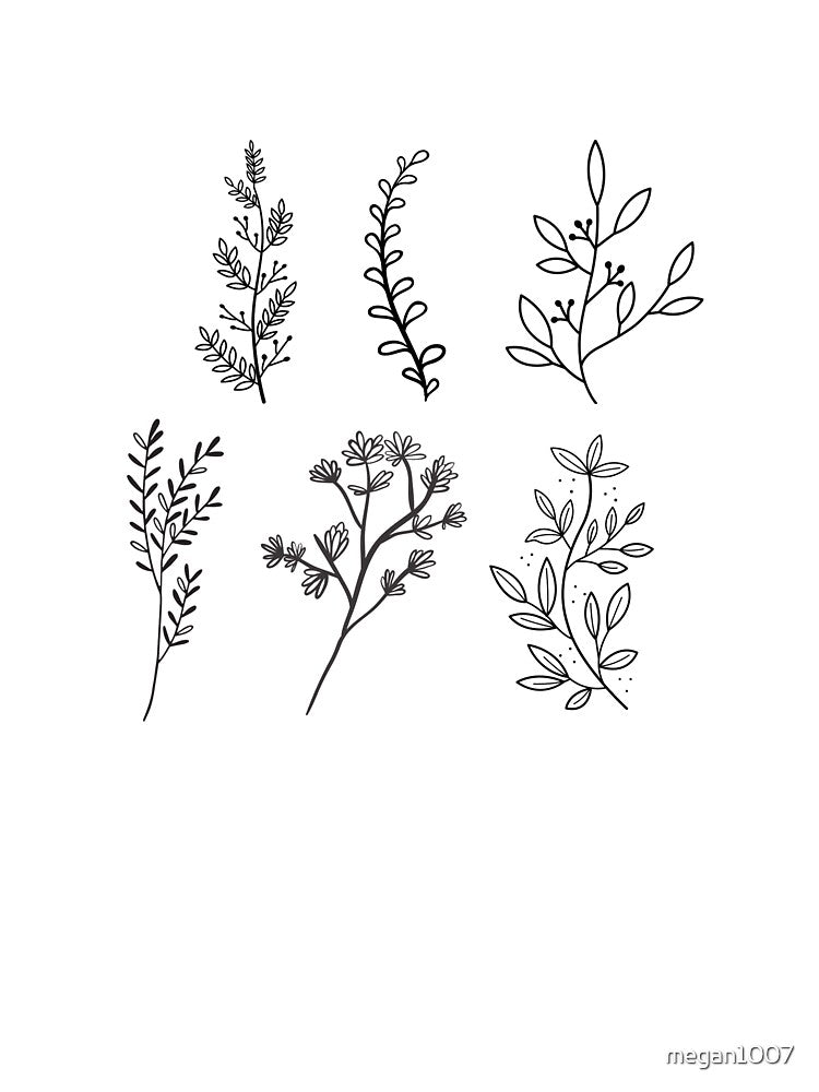 Copy of black and white plant sticker pack 3 by megan1007