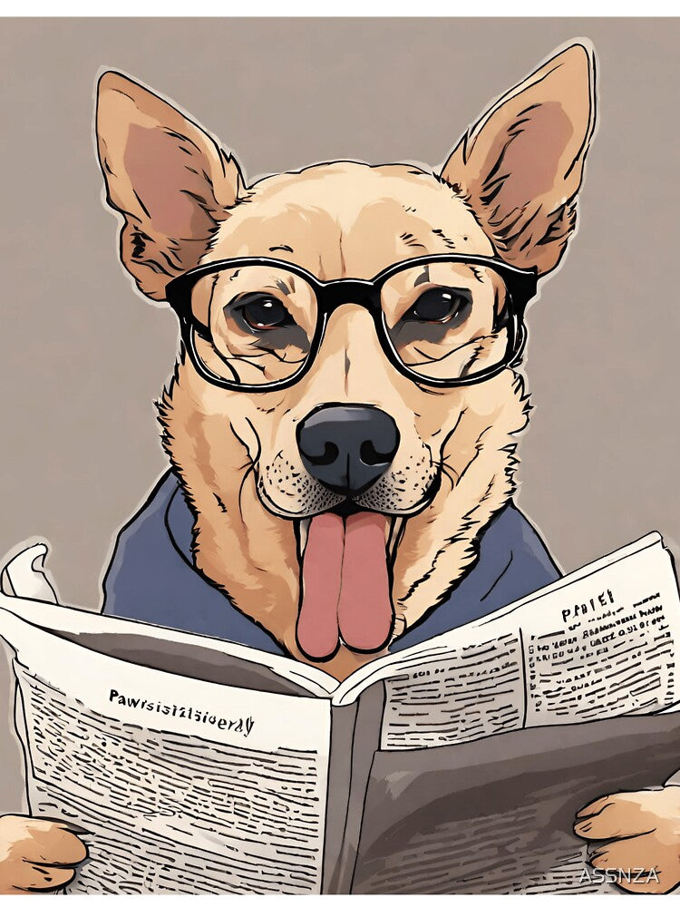 dog reading a newspaper by ASSNZA