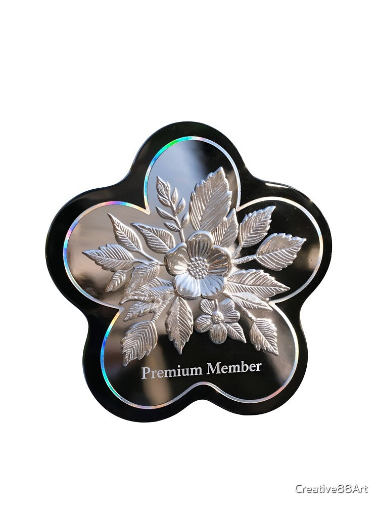 A premium member badge with a flower design on transparent background by Creative88Art