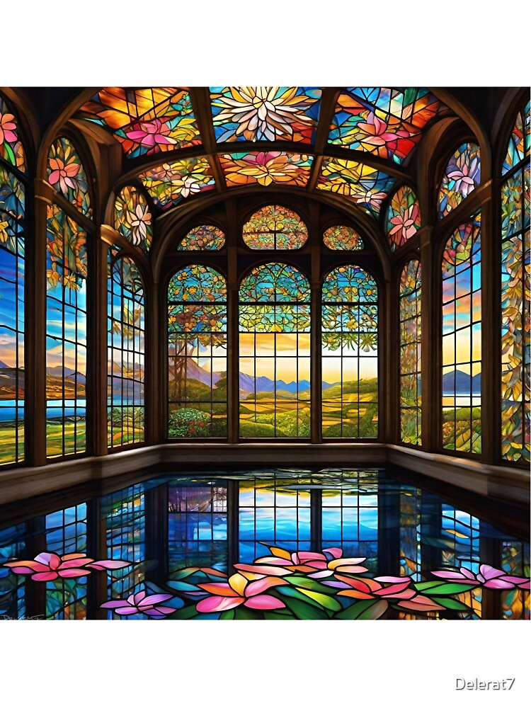 Stained Glass Plumeria Gallery - Surreal Art by Delerat7