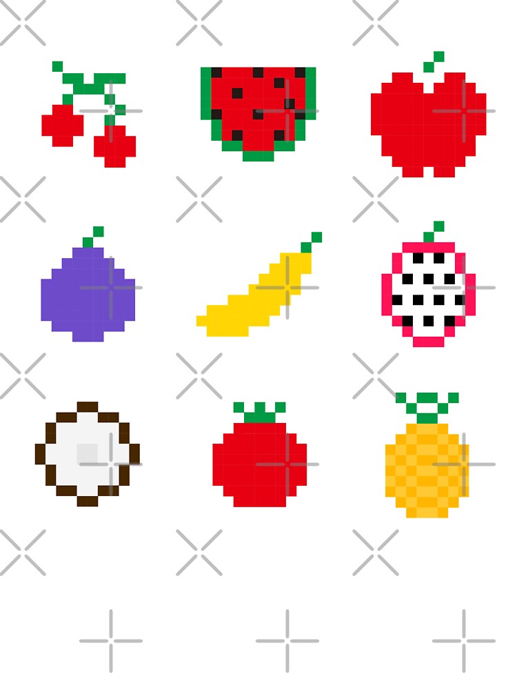 Pixel art fruit pattern by Gabriele Marcucci