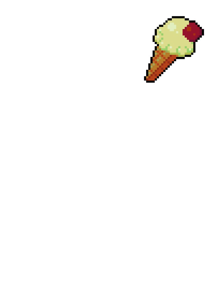 Pixel Vanilla Ice Cream - pixel food art by LittleFoodShop