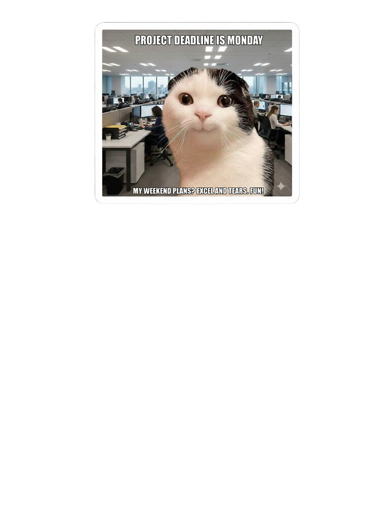 Excel and Tears – Funny Office Work Cat Meme by M0ch4