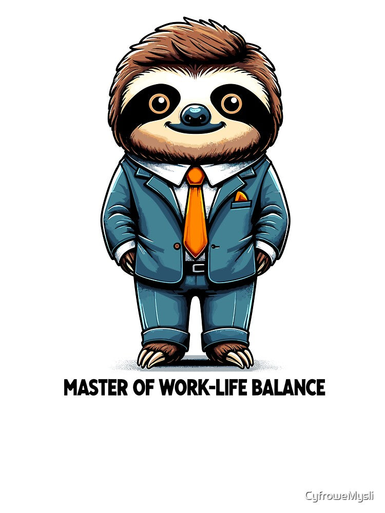 Work Life Balance Sloth – Funny Office Humor Design by CyfroweMysli