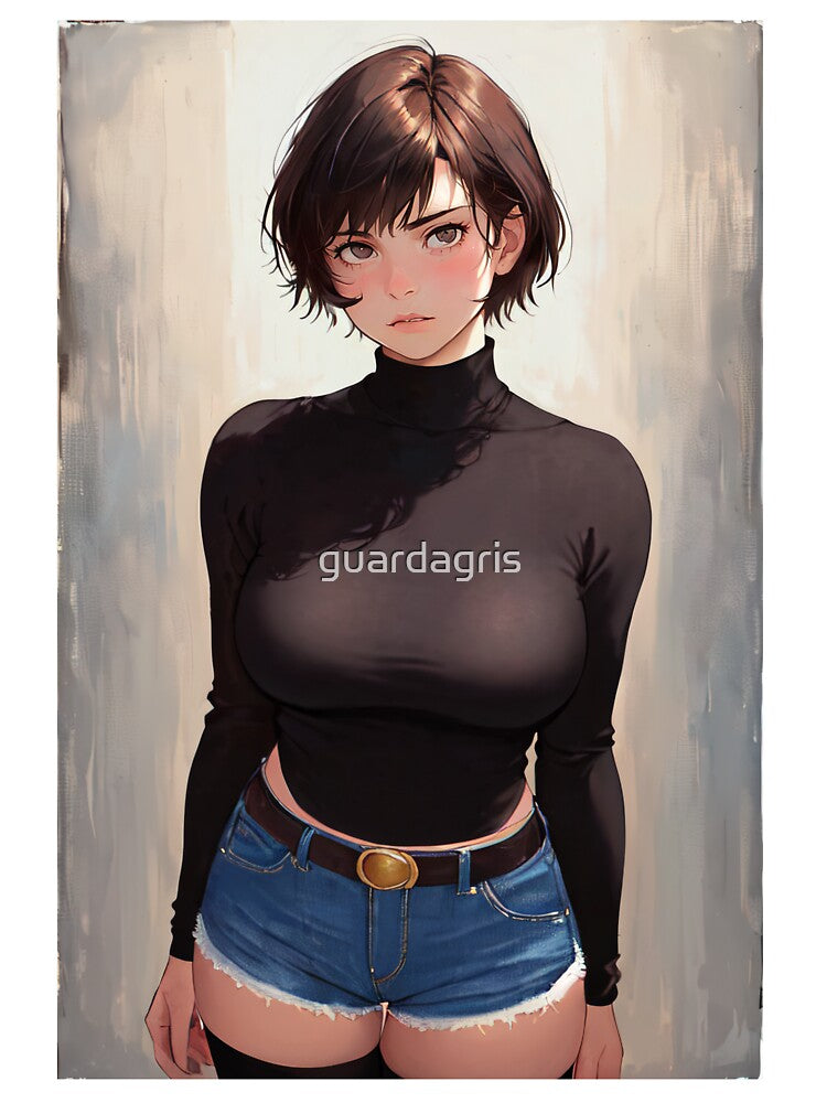 anime girl with short hair by guardagris