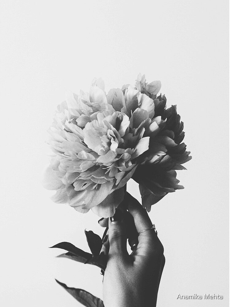 Black and white flower print by Anamika Mehta