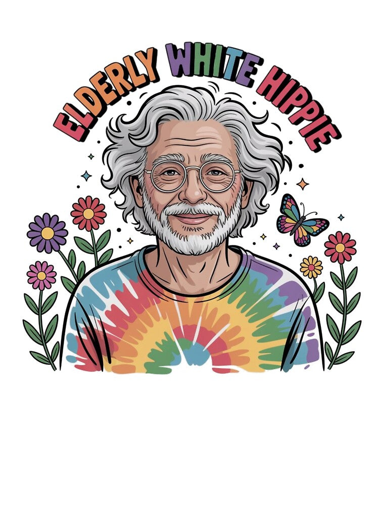 Elderly White Hippie Old Guy group hippie by AleksandraJac05